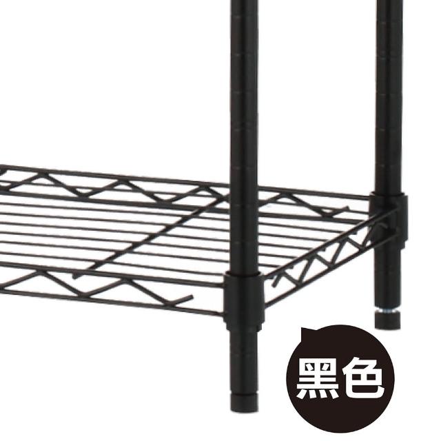 【yo-life】100%台灣製 高質感四層置物架-烤黑/電銀任選(91x46x150cm)