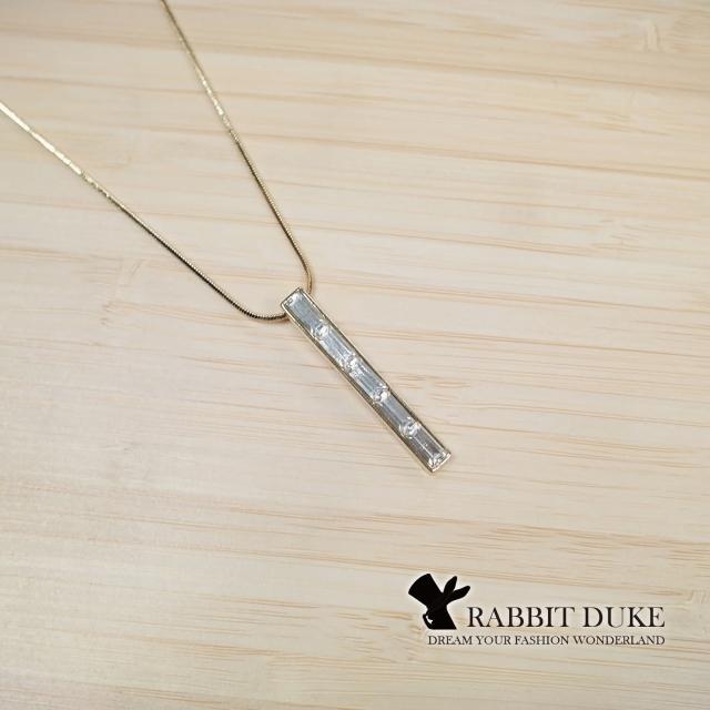 【RD 兔子公爵】經典歐美風格 個性長方形鑽拼接設計項鍊(單色)推薦文