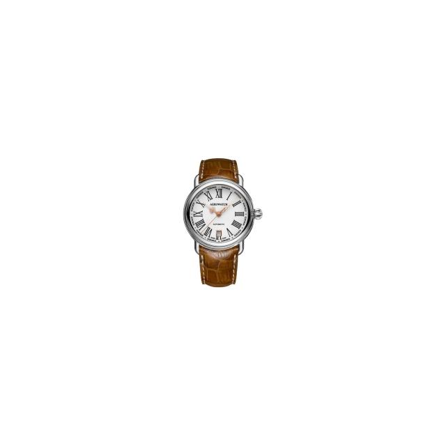 【AEROWATCH】古典鏤空指針腕錶-銀x咖啡/40mm(A24924AA13)試用文