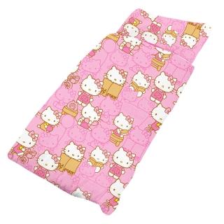 【享夢城堡】精梳棉鋪棉冬夏兩用4x5兒童睡袋(HELLO KITTY 生活日誌-粉)