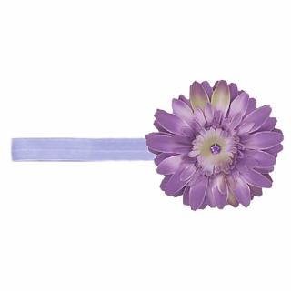 【美國Jamie Rae】女童/女寶寶 100純棉髮帶_薰衣草細髮帶+薰衣草紫雛菊(JRFBD01)