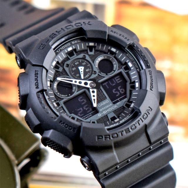 【CASIO 卡西歐】G-SHOCK 狂野粗曠潮流概念錶(GA-100-1A1DR)買到賺到