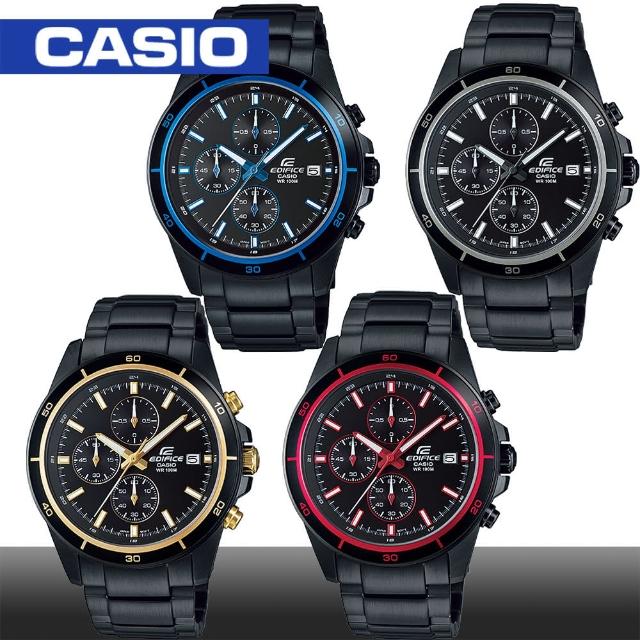 【CASIO 卡西歐 EDIFICE 系列】日系三眼迷人風範賽車錶(EFR-526BK)