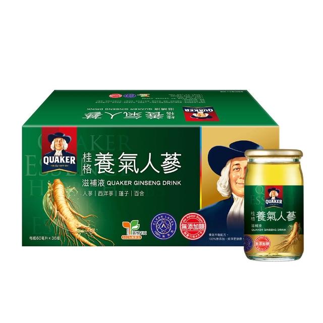 【QUAKER 桂格】無糖養氣人蔘 60mlx36入x4盒(共144入)