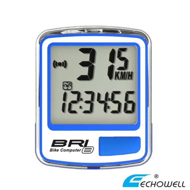 【ECHOWELL】BRI-8 多功能自行車有線碼錶(藍)