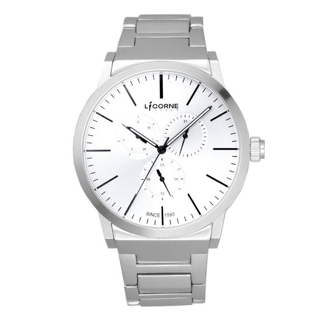 【LICORNE】生活哲學經典腕錶-白x大(LI038MWWI)