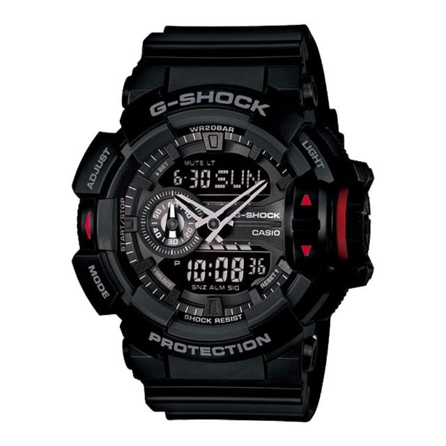 【CASIO 卡西歐 G-SHOCK 系列】超人氣大錶徑生力軍_多層次錶盤雙顯錶(GA-400)