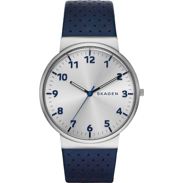 【SKAGEN】都會時尚大三針石英腕錶-銀x藍(SKW6162)超值商品