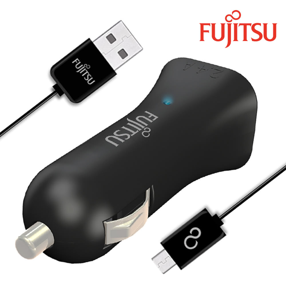 Fujitsu富士通 雙usb車用充電器 Uc 01黑 Momo購物網