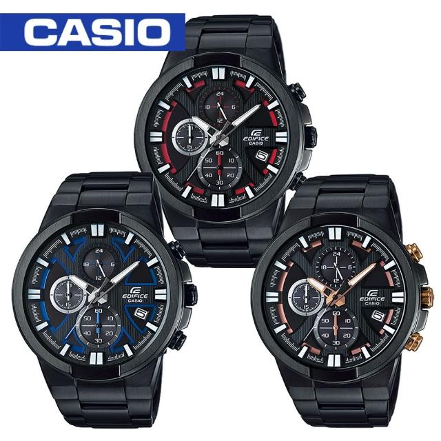 【CASIO 卡西歐 EDIFICE 系列】日系搶眼設計運動賽車腕錶(EFR-544BK)