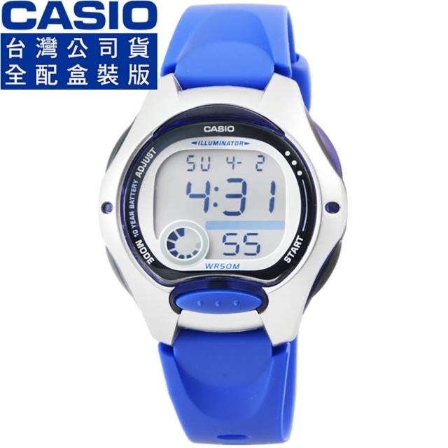 【CASIO】卡西歐鬧鈴多時區兒童電子錶-藍(LW-200-2A)