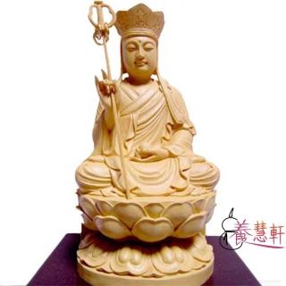 【養慧軒_12H】金剛砂陶土精雕佛像-地藏王菩薩(木色)