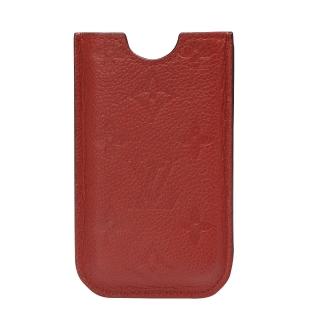 【LV】M60367經典Monogram小牛皮 IPHONE 4 手機套(橘紅)