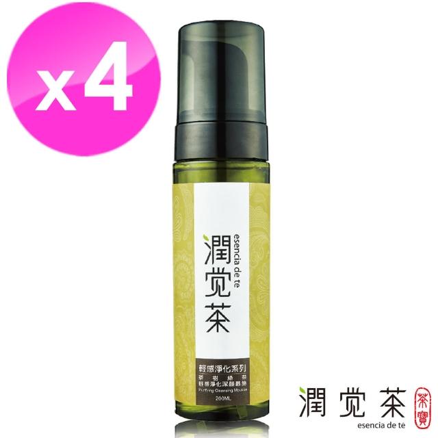 【茶寶 潤覺茶】茶樹綠茶輕感淨化潔顏慕斯200ml(4瓶組)