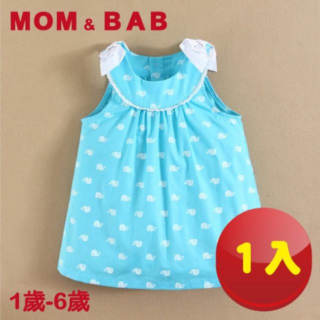 【MOM AND BAB】冰雪鯨魚水藍無袖連身裙-單件組(12M-6T)特惠價