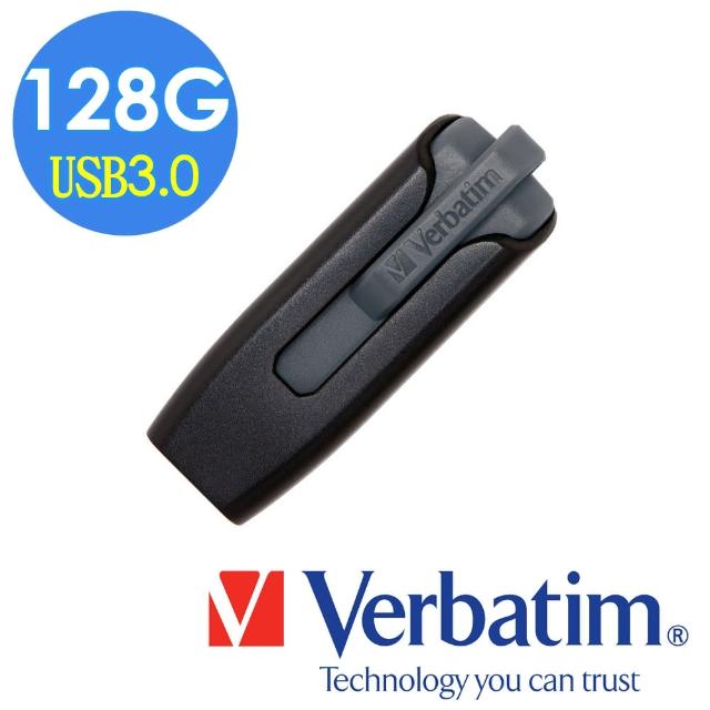 【Verbatim 威寶】V3 128GB USB3.0 商務隨身碟(灰黑)