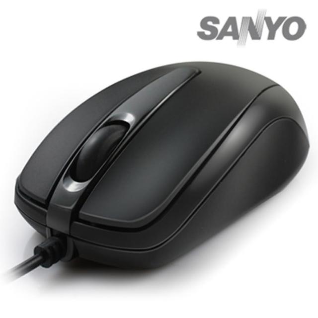 【台灣三洋SANLUX】超手感USB有線光學鼠(鋼鐵黑)
