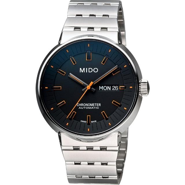 【MIDO】All Dial 羅馬競技系列特別版機械腕錶-黑x橘時標/42mm(M834041819)