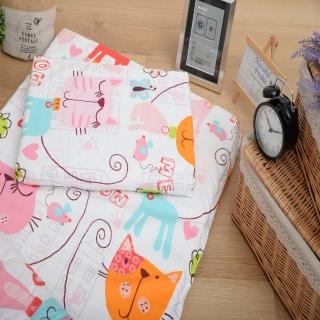 【Embrace英柏絲】幼稚園午睡組合包 5cm乳膠嬰兒床墊+枕頭 防蹣表布(貓咪花園-乳膠枕+床墊)