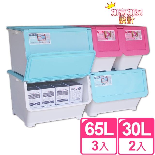 【聰明收納】樂彩 65L+30L直取收納箱實用五件組限量搶購