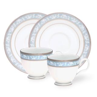 【NORITAKE】花舞春風銀邊對杯