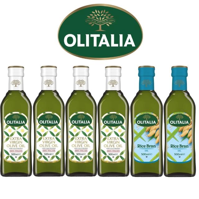 【Olitalia奧利塔】特級冷壓橄欖油+玄米油禮盒組(500mlx6瓶)