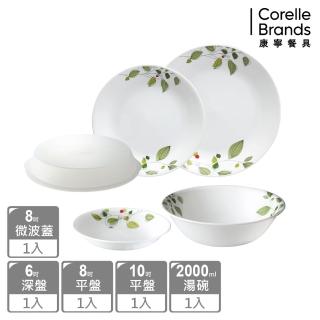 【美國康寧 CORELLE】綠野微風5件式餐盤組(501)