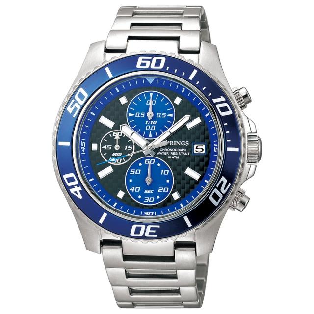 超值推薦-【J.SPRINGS系列】跨時代三眼計時時尚腕錶-藍X銀(JSBFD073)