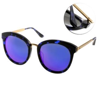 【Go-Getter太陽眼鏡】韓系貓眼水銀鏡面款(藍琥珀-金#GS1020 BLDEBM)