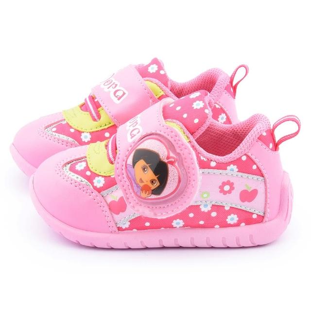 【童鞋城堡】朵拉 中童 小花款電燈運動鞋(DR87052-粉)推薦