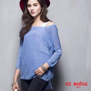【ET BOiTE 箱子】後剪接雪紡長袖針織衫