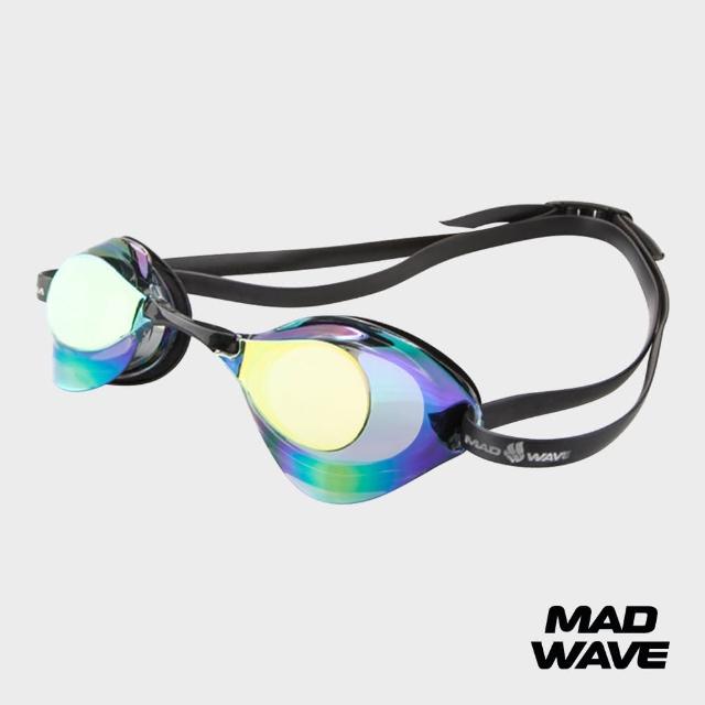 【俄羅斯MADWAVE】競技款電鍍導流設計泳鏡RAINBOW VIOILET(競技 成人 飆速)