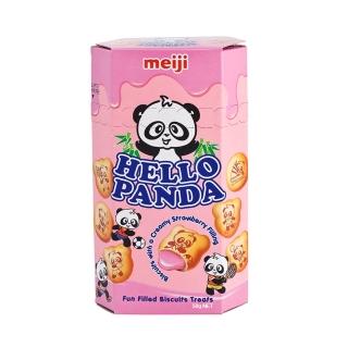 【明治】HELLO PANDA 貓熊夾心餅乾-草莓口味50g(夾心餅乾)