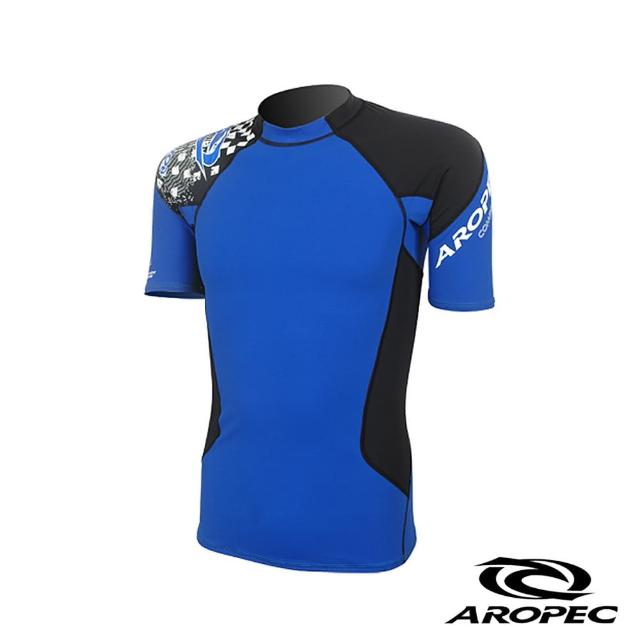 【AROPEC】Compression II 男款運動機能壓力衣(短袖 藍/黑)最新