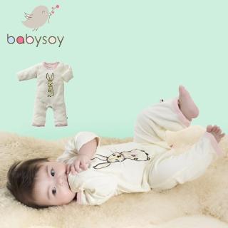 【美國 Babysoy】Janey Baby  有機棉長袖連身衣611(兔子)