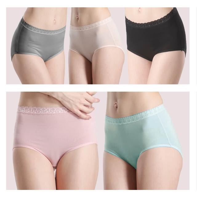 【LOHAS 樂活人生】5入組-台灣製歐洲精品92%PIMA棉 透氣抑菌高腰女內褲（天然無毒親膚）