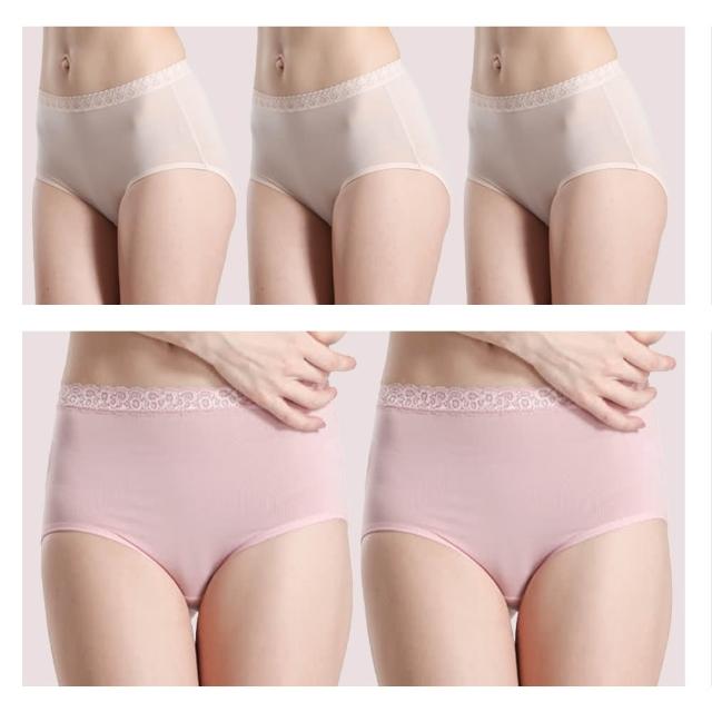 【LOHAS 樂活人生】5入組-台灣製歐洲精品92%PIMA棉 透氣抑菌高腰女內褲（天然無毒親膚）