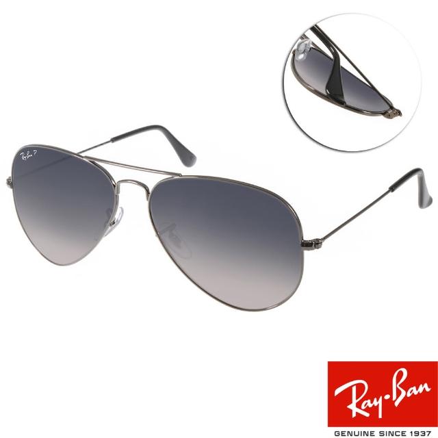 超值推薦-【RayBan太陽眼鏡】經典飛官偏光款(槍銀-黑RB3025 00478 -58mm)