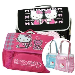 【imitu 米圖】Hello Kitty 凱蒂貓 橫式書背包+保溫保冷袋(1+1組合品)