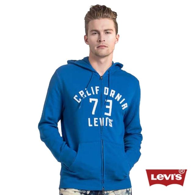 【Levis】美式運動風長袖連帽外套男-正藍分享文