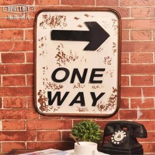 【OPUS LOFT純真年代】復古立體箭頭鐵牌/創意擺飾/指標告示牌(ONE WAY - NO.2002)