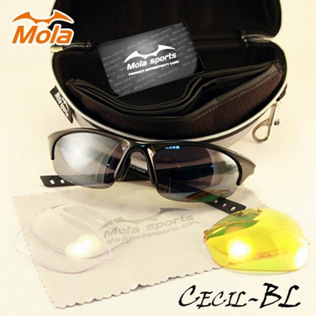 【MOLA摩拉】摩拉運動太陽眼鏡-整組UV400小到一般臉型 騎車 高爾夫 跑步 棒球（Cecil-bl）