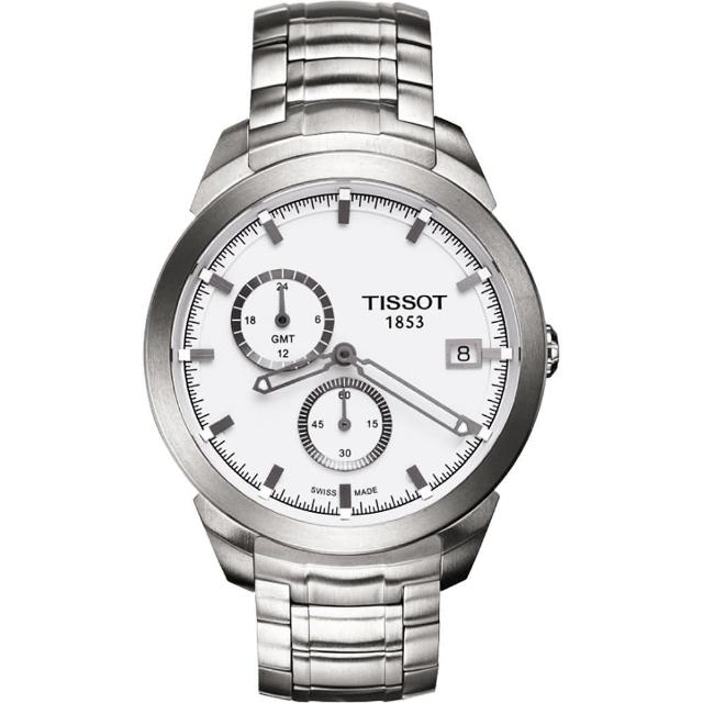 【TISSOT】Titanium GMT 時尚鈦金屬二地時區腕錶(T0694394403100)破盤出清