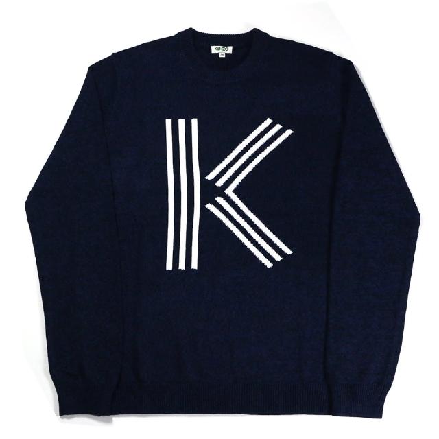 【KENZO】k LOGO長袖上衣(深藍)