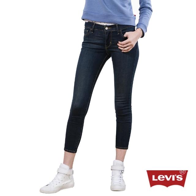 如何購買【Levis】710 藍黑水洗超緊身窄管輕磅單寧褲九分褲