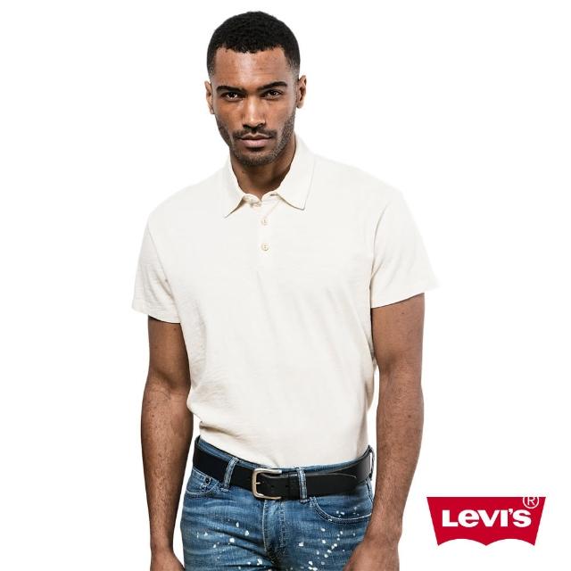 【Levis】男款時尚牛皮藏青藍針扣皮帶促銷商品