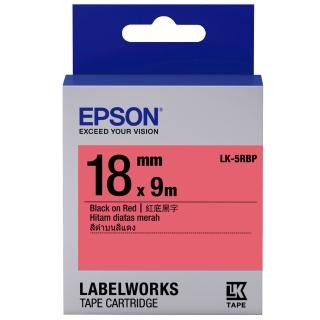 【EPSON】標籤帶 紅底黑字/18mm(LK-5RBP)