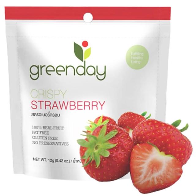 【Greenday】草莓凍乾12g(泰國必買超人氣水果乾)