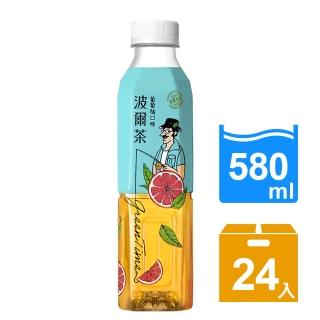 【金車/伯朗】波爾茶-葡萄柚口味580mlx24入/箱(TQF微笑標章)