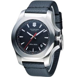 【Victorinox 維氏】INOX 軍事標準皮革腕錶(VISA-241737)